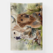 ラブラドールレトリバーPheasant ，アート 横断幕 (縦)