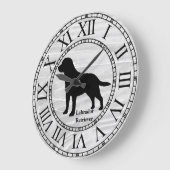 ラブラドールレトリーバーオンウォッシュウッド ラージ壁時計 (傾斜)