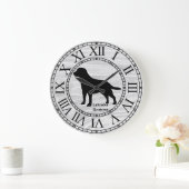 ラブラドールレトリーバーオンウォッシュウッド ラージ壁時計 (ホーム)