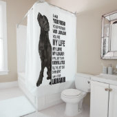 ラブラドールレトリーバーギフトブラックラボ顔写真 シャワーカーテン (インサイチュ)