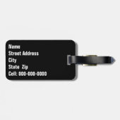 ラブラドールレトリーバードッグポートレートインパープルフラワーズ ラゲッジタグ (裏面横)