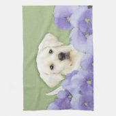 ラブラドールレトリーバーパ絵画ッピーのオリジナルドッグアート キッチンタオル (縦)