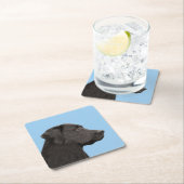 ラブラドールレトリーバーブラックズ絵画オリジナルドッグアート スクエアペーパーコースター (インサイチュ)