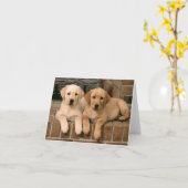 ラブラドールレトリーバー子犬ノートカード カード (黄色い花)