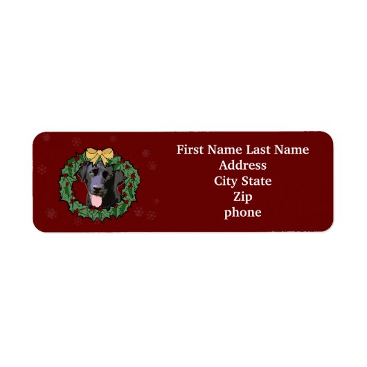 ラブラドールレトリーブドッグ：クリスマスのラボドッグ ラベル (正面)