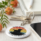 ラブラドールレトロサンセットパーソナライズされた キーホルダー (側面)