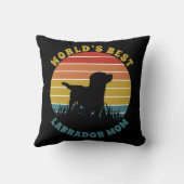 ラブラドールレトロサンセットパーソナライズされた クッション (裏面)