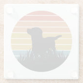 ラブラドールレトロサンセット ガラスコースター (裏面)