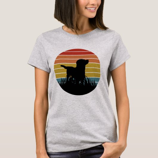 ラブラドールレトロサンセット Tシャツ (正面)
