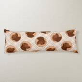 ラブラドールレト絵を描リーバーのチョコレートラボドッグアート ボディピロー (裏面)