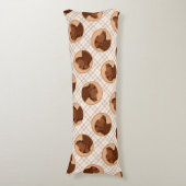 ラブラドールレト絵を描リーバーのチョコレートラボドッグアート ボディピロー (正面縦)