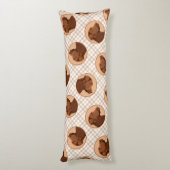 ラブラドールレト絵を描リーバーのチョコレートラボドッグアート ボディピロー (裏面 (縦))