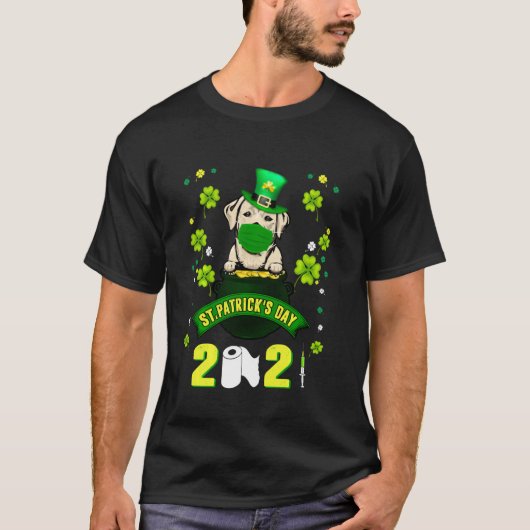 ラブラドールレプレシャンドッグ顔マスクSt patricks day Tシャツ (正面)