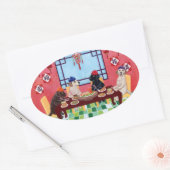 ラブラドールレ中国のストラン 楕円形シール (封筒)