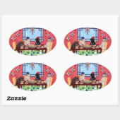 ラブラドールレ中国のストラン 楕円形シール (シート)