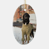 ラブラドール写真クリスマスオーナメント セラミックオーナメント (右)