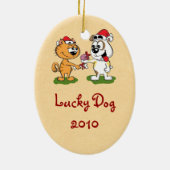 ラブラドール写真クリスマスオーナメント セラミックオーナメント (裏面)