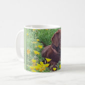 ラブラドール写真プレースホルダサイドハンドル文字 コーヒーマグカップ (正面左)