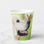 ラブラドール及びバタフライ装飾用クッション 紙コップ (裏面)