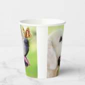 ラブラドール及びバタフライ装飾用クッション 紙コップ (左)