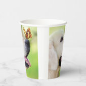 ラブラドール及びバタフライ装飾用クッション 紙コップ (右)