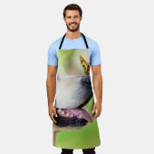 ラブラドール及び蝶装飾用クッション エプロン (着用した状態)