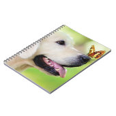 ラブラドール及び蝶装飾用クッション ノートブック (左側)