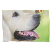 ラブラドール及び蝶装飾用クッション 枕カバー (正面)