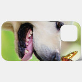 ラブラドール及び蝶装飾用クッション Case-Mate iPhoneケース (裏面 (横))