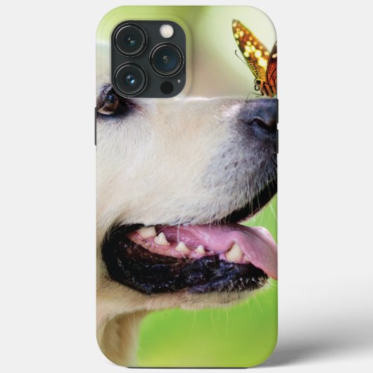 ラブラドール及び蝶装飾用クッション Case-Mate iPhoneケース (裏面)