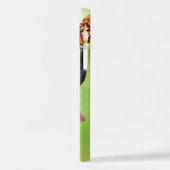 ラブラドール及び蝶装飾用クッション iPhoneケース (左側面)