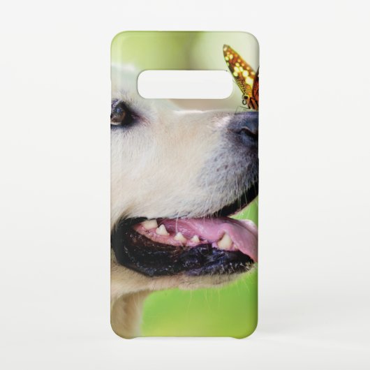 ラブラドール及び蝶装飾用クッション SAMSUNG GALAXYケース (裏面)