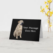 ラブラドール取得グリーティングカード カード (黄色い花)