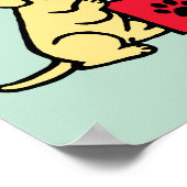 ラブラドール子犬が絵本を読むポスター ポスター (角)