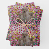 ラブラドール子犬と花、ギフト包装シート ラッピングペーパーシート (インサイチュ)