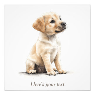 ラブラドール子犬のカスタムウォーターカラーアート フォトプリント