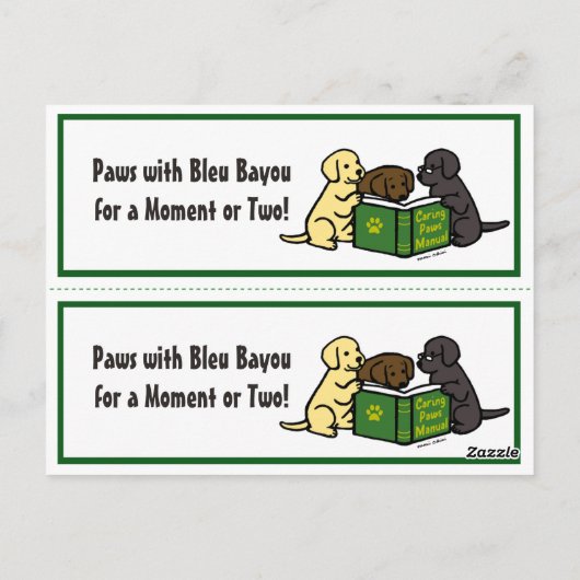 ラブラドール子犬のブックマークを読む ポストカード (裏面)