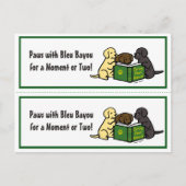 ラブラドール子犬のブックマークを読む ポストカード (正面)