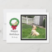 ラブラドール子犬のリース　シンプル写真テンプレート シーズンカード (正面)