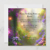 ラブラドール子犬の誕生日パーティシークレットガーデン 招待状 (裏面)