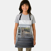 ラブラドール子犬の階段、子供の完全なプリントエプロン エプロン (インサイチュ)