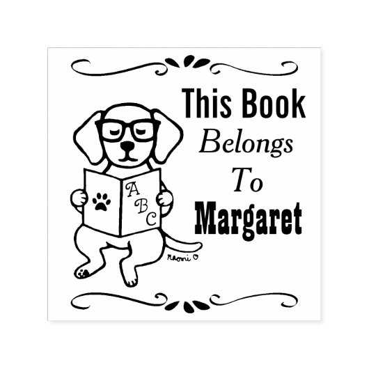 ラブラドール子犬，所属，ライブラリ，ブックラベル セルフインキングスタンプ (デザイン)