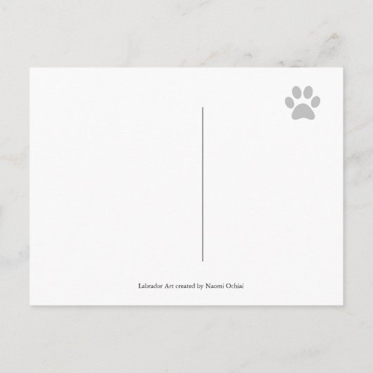 ラブラドール家族の漫画の移動発表 案内ポストカード (裏面)