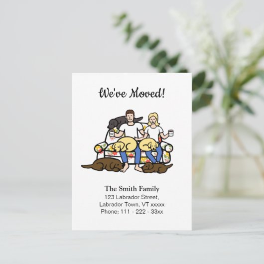 ラブラドール家族の漫画の移動発表 案内ポストカード (スタンド正面)