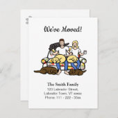 ラブラドール家族の漫画引越し発表 案内ポストカード (正面/裏面)