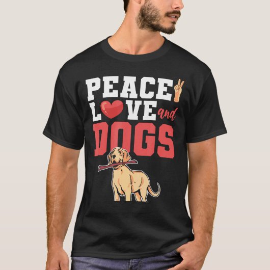 ラブラドール平和愛と犬 Tシャツ (正面)