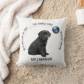 ラブラドール恋人かわいい子犬ブラックラブラドール クッション (ブランケット)