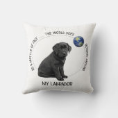 ラブラドール恋人かわいい子犬ブラックラブラドール クッション (裏面)