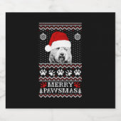 ラブラドール愛好家のための醜いクリスマスセーター スパークリングワインラベル (シングルラベル)