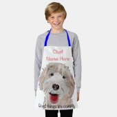 ラブラドール料理シェフ（名前はこちら）キッズエプロン エプロン (着用した状態)